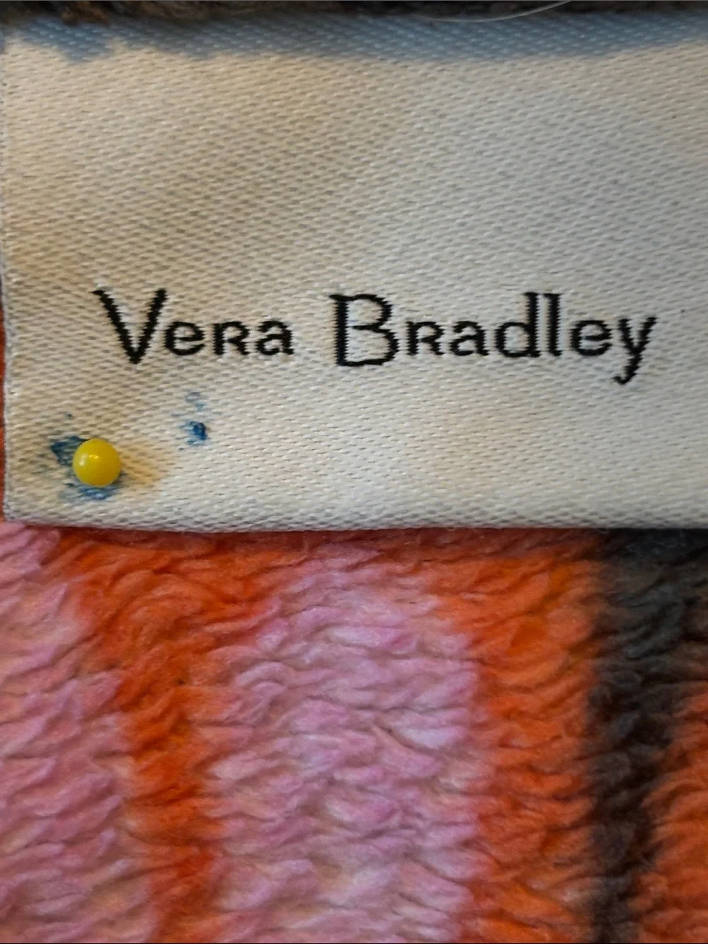 Vera Bradley Brown Floral Throw Blanket with Pink, Yellow & Aqua Accents